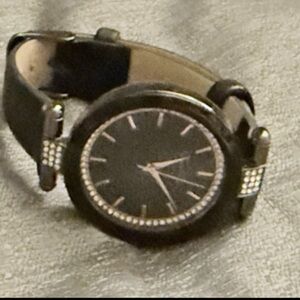 Jessica Simpson Black Crystal Accent Women's Watch obo